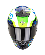 CASCO SCORPION EXO-R1 EVO II AIR CORNERING WHITE/BLUE/GREEN