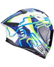 CASCO SCORPION EXO-R1 EVO II AIR CORNERING WHITE/BLUE/GREEN