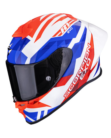CASCO SCORPION EXO-R1 EVO II AIR VALERE WHITE/RED/BLUE