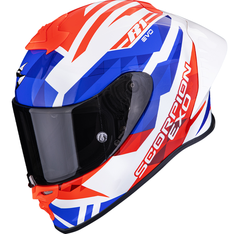 CASCO SCORPION EXO-R1 EVO II AIR VALERE WHITE/RED/BLUE
