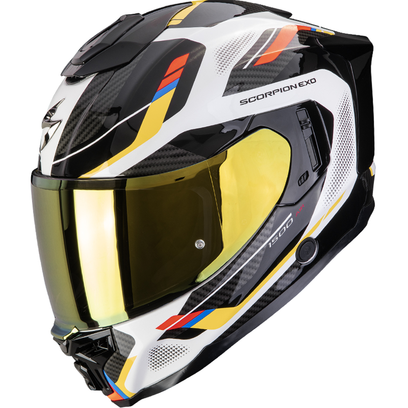CASCO SCORPION EXO-1500 AIR SLEEK WHITE/BLUE/YELLOW
