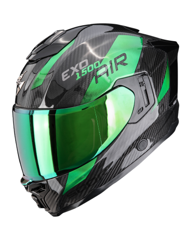 CASCO SCORPION EXO-1500 CARBON AIR PLATTED BLACK/GREEN