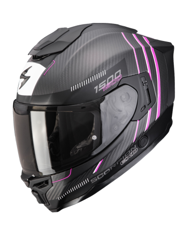 CASCO SCORPION EXO-1500 CARBON AIR CITY BLACK MATT/FUCSIA