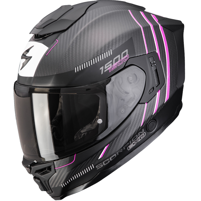CASCO SCORPION EXO-1500 CARBON AIR CITY BLACK MATT/FUCSIA