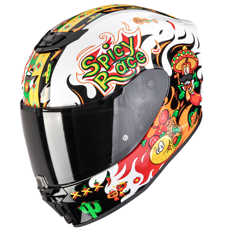 CASCO SCORPION EXO-JNR AIR YUCATAN WHITE/ORANGE/BLACK