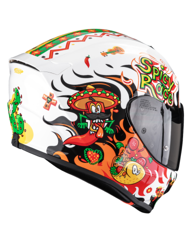 CASCO SCORPION EXO-JNR AIR YUCATAN WHITE/ORANGE/BLACK