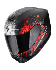 CASCO SCORPION EXO-391 WOLF BLACK MATT/SILVER/RED