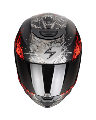 CASCO SCORPION EXO-391 WOLF BLACK MATT/SILVER/RED