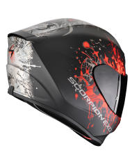 CASCO SCORPION EXO-391 WOLF BLACK MATT/SILVER/RED