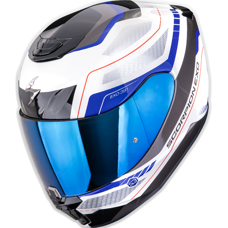CASCO SCORPION EXO-391 LEO WHITE/BLUE