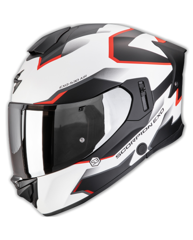 CASCO SCORPION EXO-530 AIR CLIP WHITE MATT/BLACK/RED