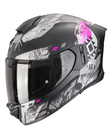 CASCO SCORPION EXO-530 AIR HADJI BLACK MATT/PINK