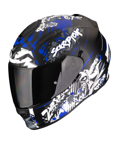 CASCO SCORPION EXO-491 SPECTOR BLACK MATT/BLUE