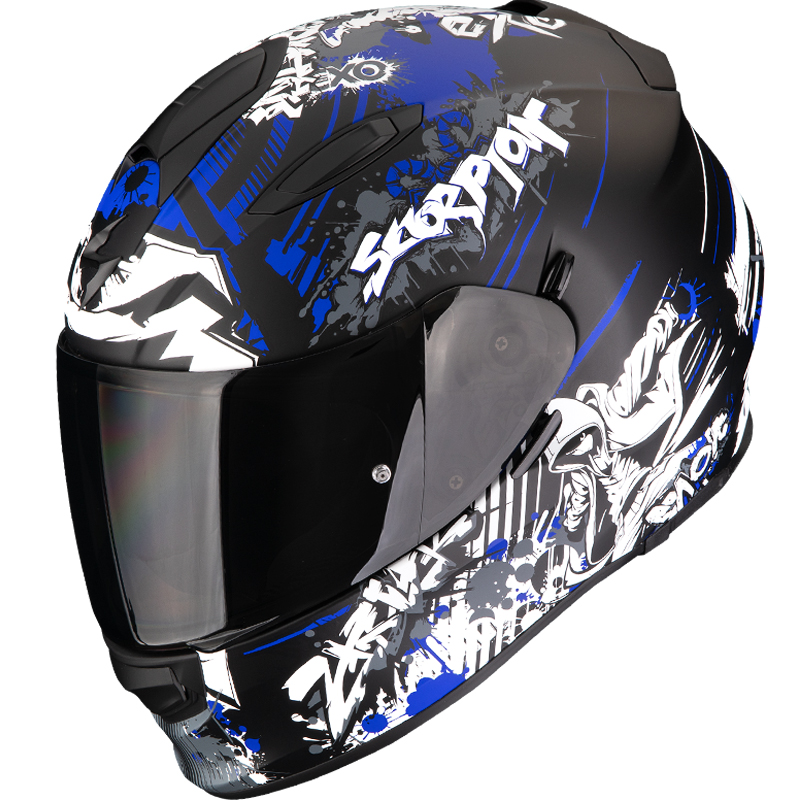CASCO SCORPION EXO-491 SPECTOR BLACK MATT/BLUE