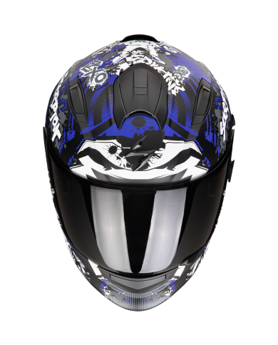 CASCO SCORPION EXO-491 SPECTOR BLACK MATT/BLUE