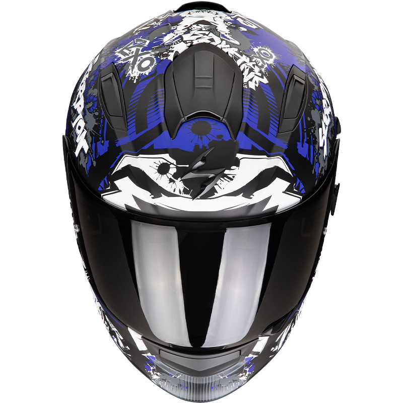 CASCO SCORPION EXO-491 SPECTOR BLACK MATT/BLUE