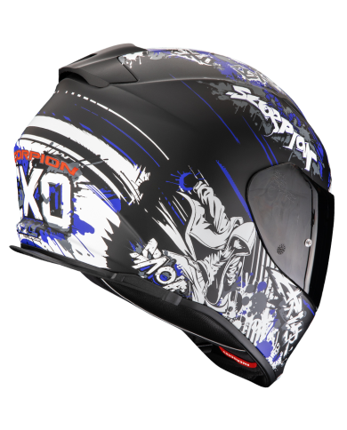 CASCO SCORPION EXO-491 SPECTOR BLACK MATT/BLUE