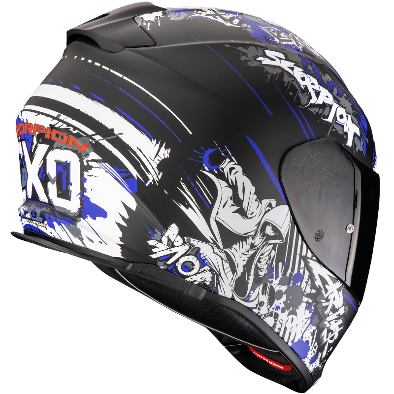 CASCO SCORPION EXO-491 SPECTOR BLACK MATT/BLUE