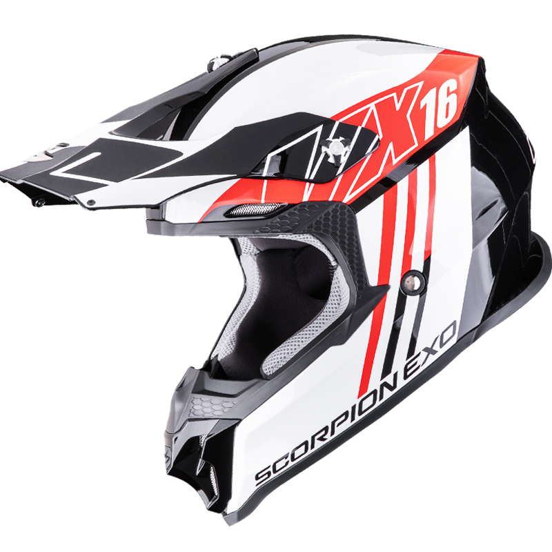 CASCO SCORPION VX-16 EVO AIR LIGNES BLACK/RED