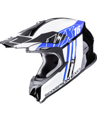 CASCO SCORPION VX-16 EVO AIR LIGNES BLACK/BLUE