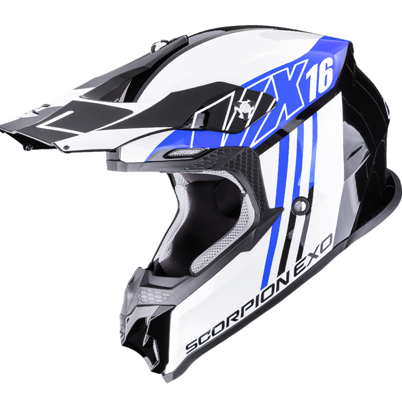 CASCO SCORPION VX-16 EVO AIR LIGNES BLACK/BLUE