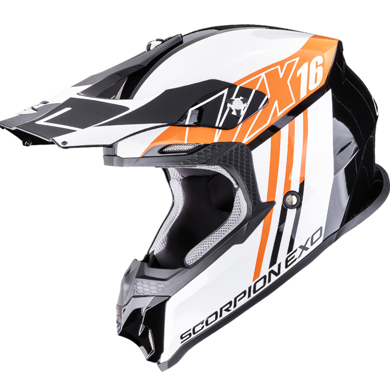 CASCO SCORPION VX-16 EVO AIR LIGNES BLACK/ORANGE