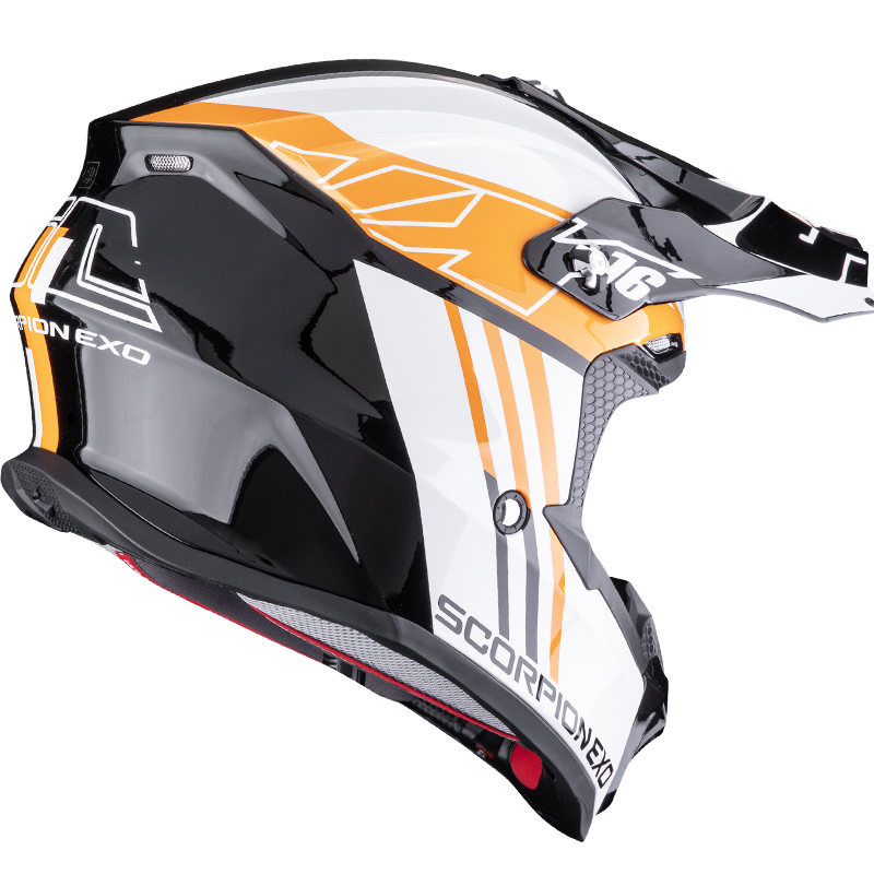 CASCO SCORPION VX-16 EVO AIR LIGNES BLACK/ORANGE