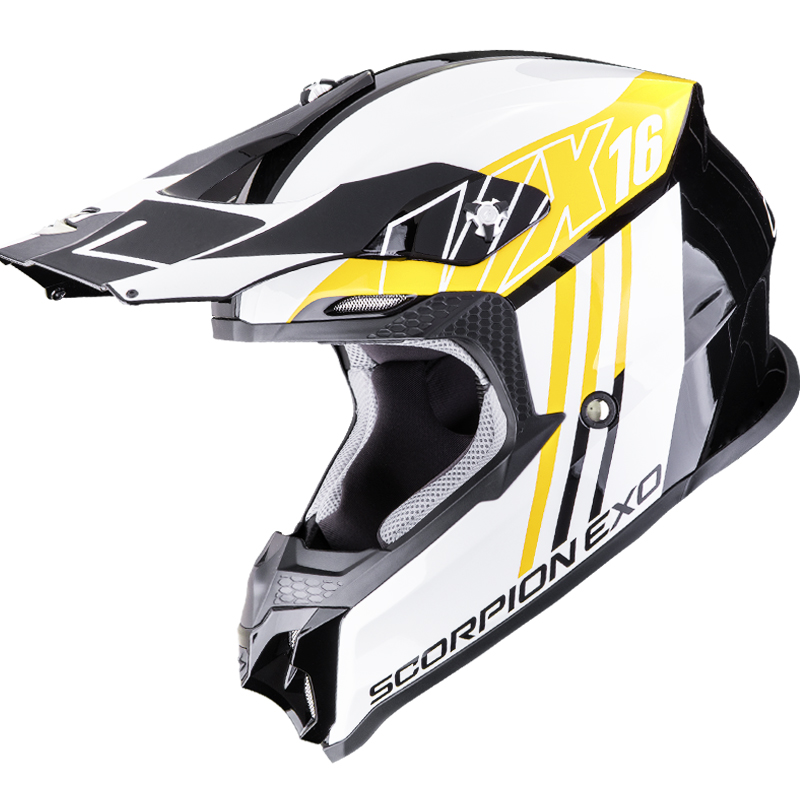 CASCO SCORPION VX-16 EVO AIR LIGNES-BLACK/YELLOW FLUO