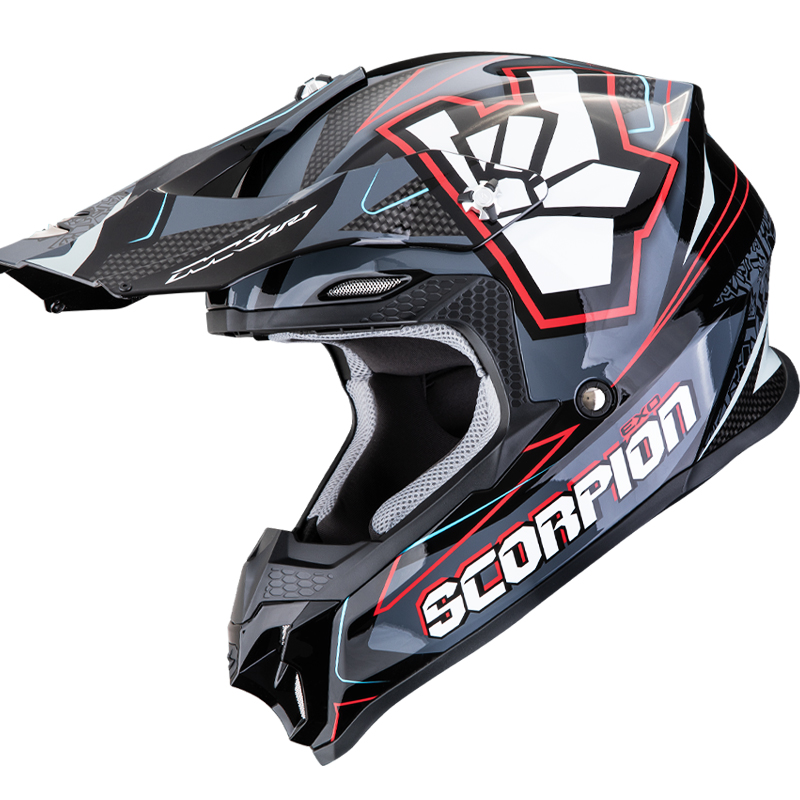 CASCO SCORPION VX-16 EVO AIR ROK BLACK/SILVER/RED