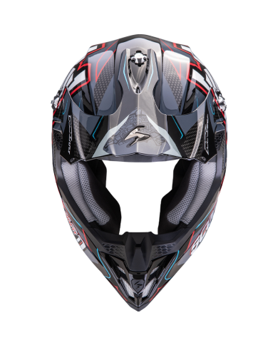 CASCO SCORPION VX-16 EVO AIR ROK BLACK/SILVER/RED