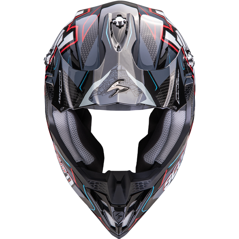 CASCO SCORPION VX-16 EVO AIR ROK BLACK/SILVER/RED