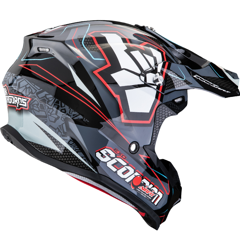 CASCO SCORPION VX-16 EVO AIR ROK BLACK/SILVER/RED